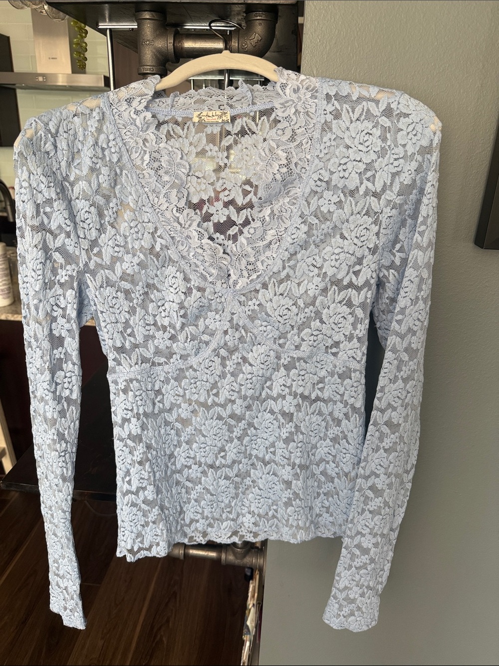 All Day Lace Long Sleeve Light Blue